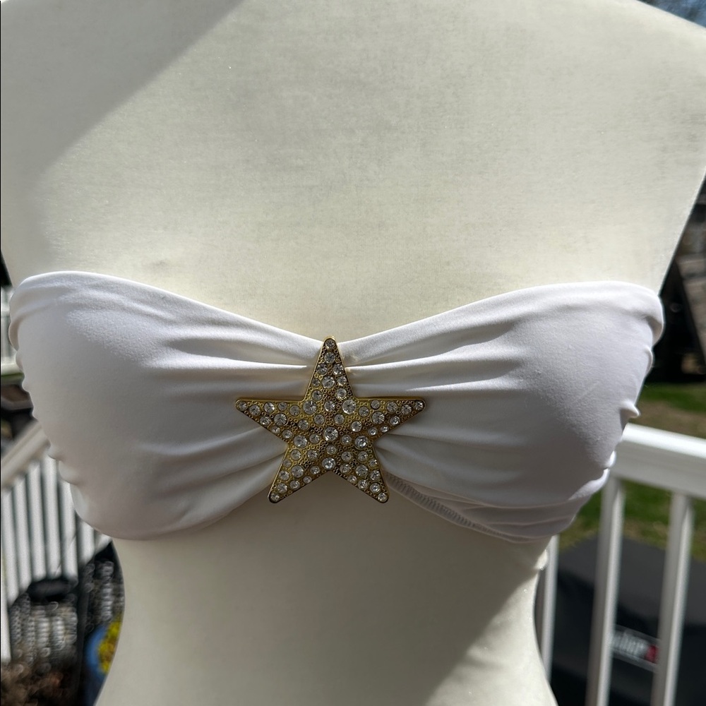 Vintage Victoria’s Secret Swim Bandeau Top with Sparkle Star ⭐️